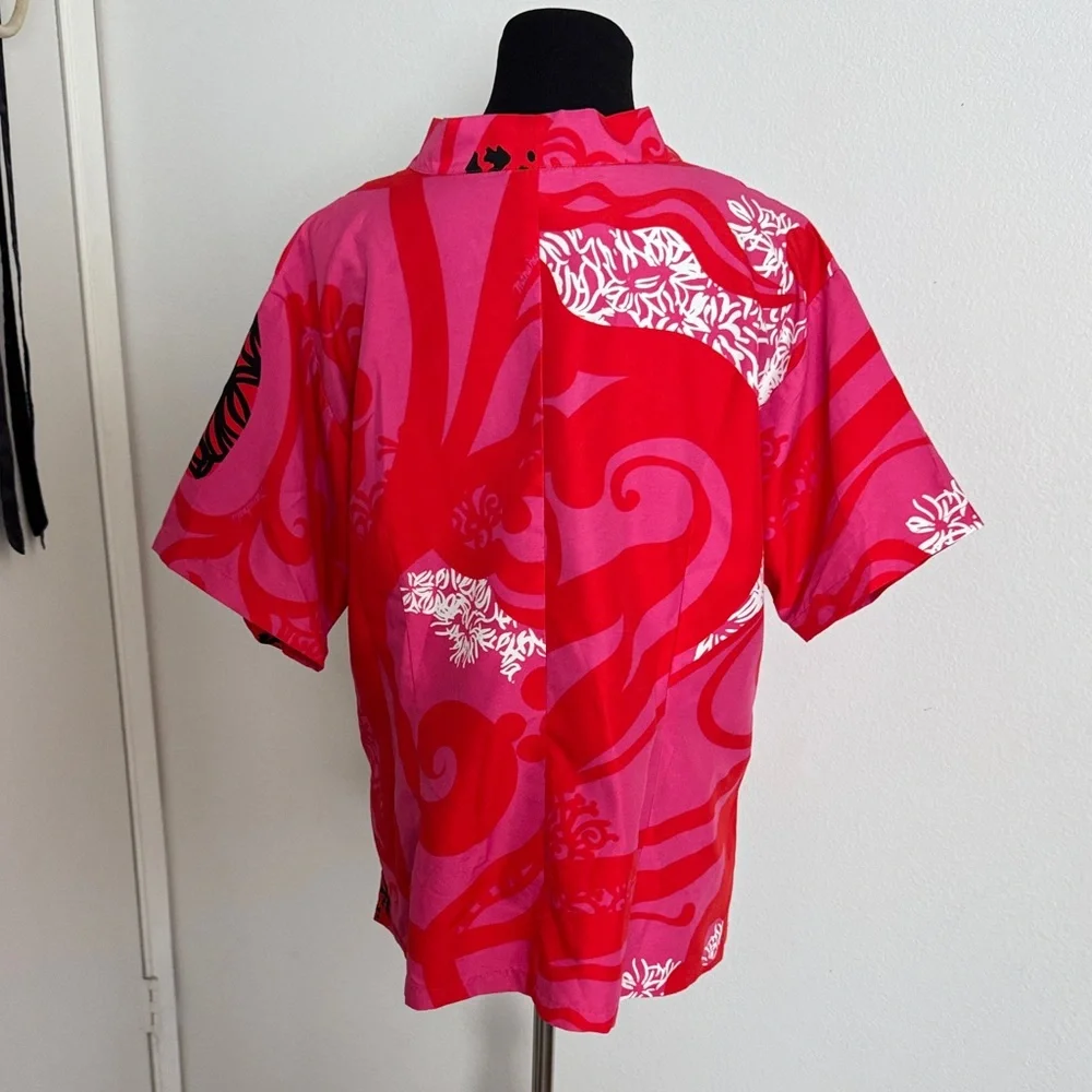 Vibrant Red and Black Women's Top - Picture 3 of 5